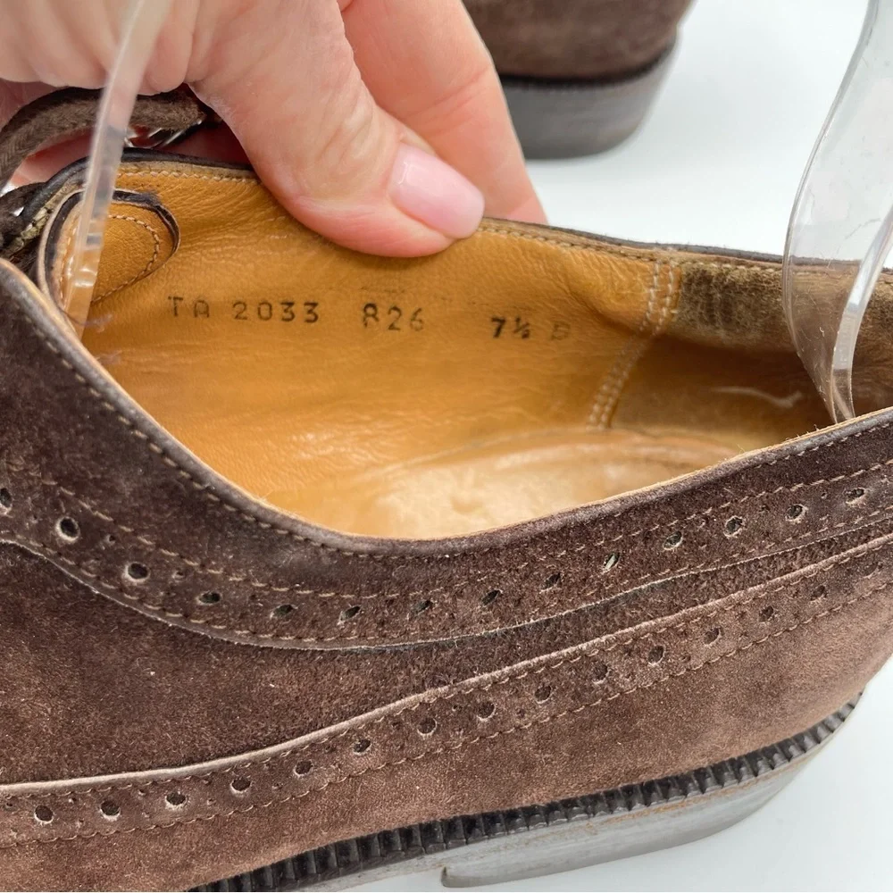 Salvatore Ferragamo Suede Oxfords 7 1/2 Brown
